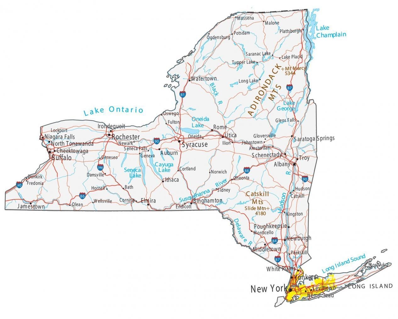 New York State Map Printable
