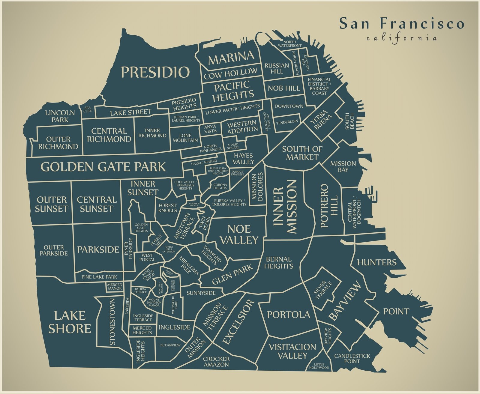 Map Of San Francisco By Neighborhood 16 You Should See California Travel