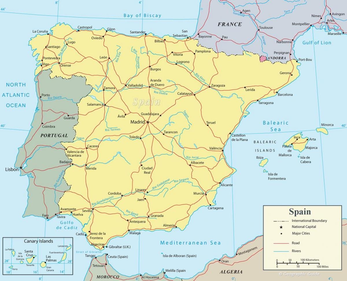 Printable Map Of Spain