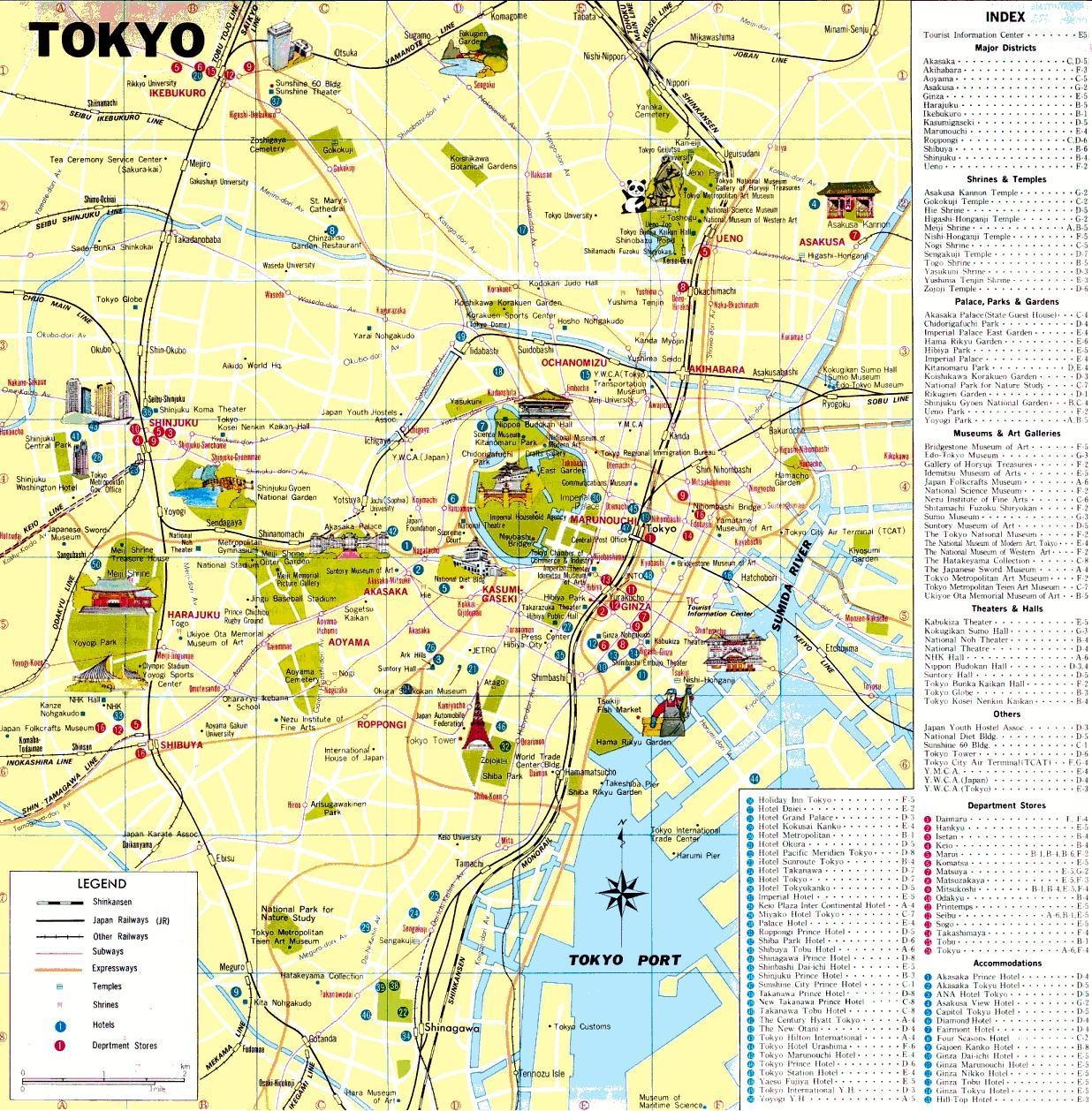 Map Of Tokyo Tourist Attractions And Monuments Of Tokyo Map Of Tokyo Tourist Attractions And Monuments Of Tokyo