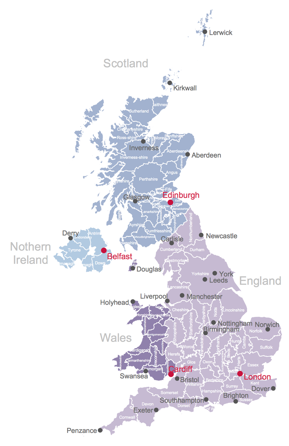 Free Printable Map Of Uk Counties