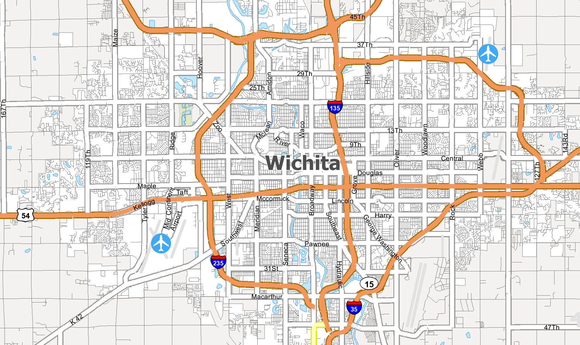 Printable Map Of Wichita Ks