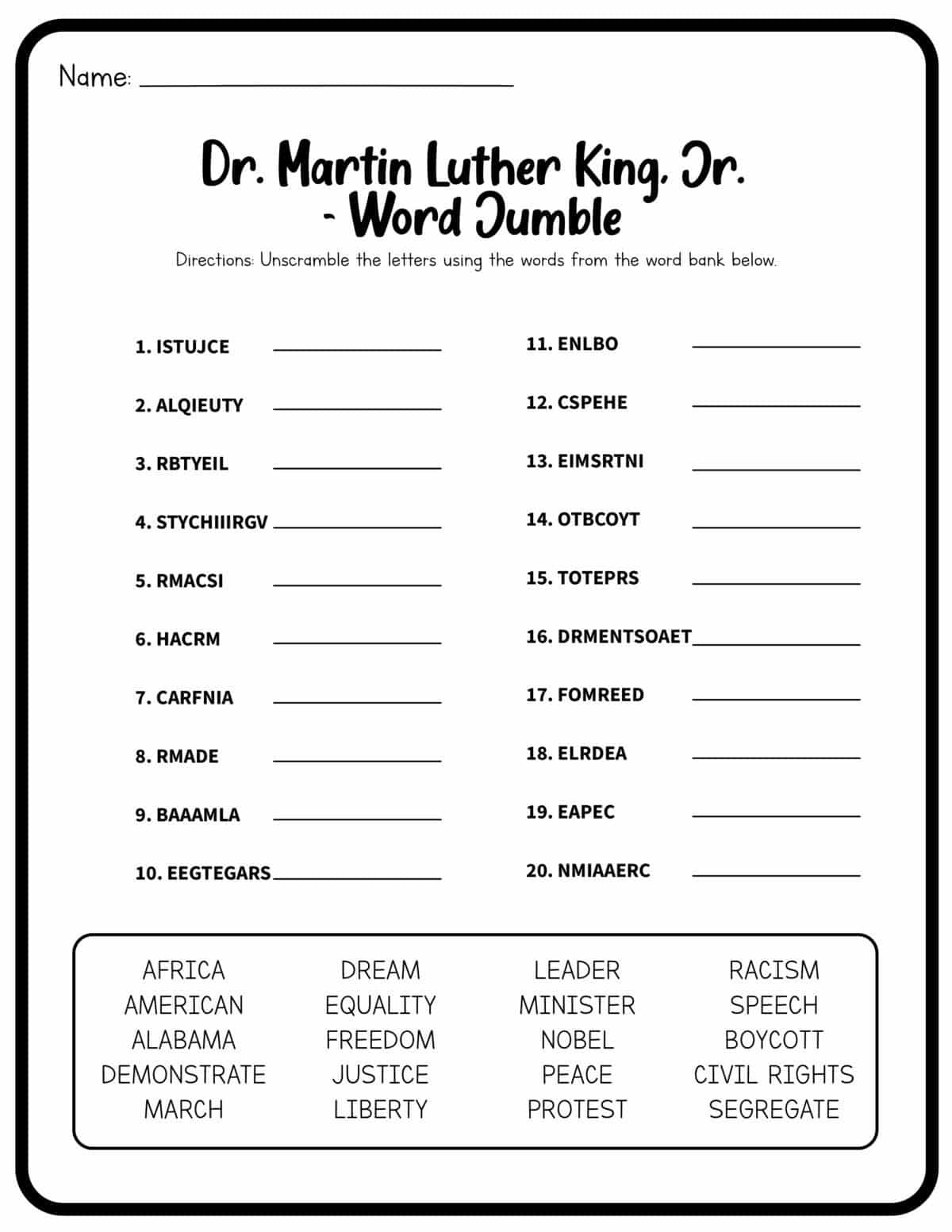 Martin Luther King Jr Worksheets Free Printables Frugal Mom Eh Martin Luther King Jr Worksheets Free Printables Frugal Mom Eh