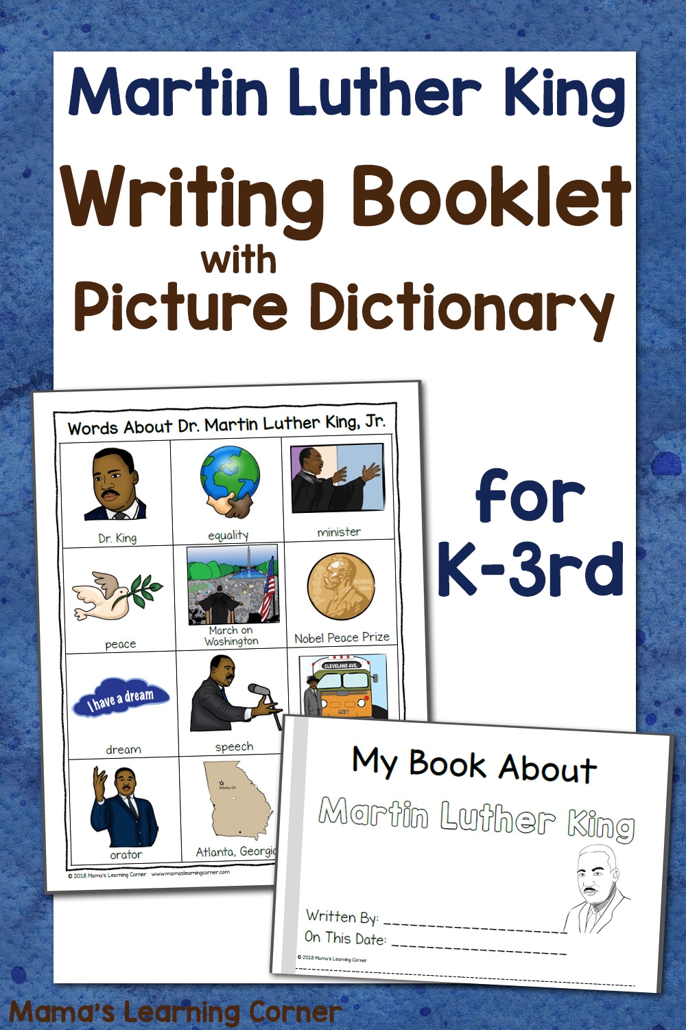 Martin Luther King Jr Writing Booklet With Picture Dictionary Mamas Learning Corner Martin Luther King Jr Writing Booklet With Picture Dictionary Mamas Learning Corner