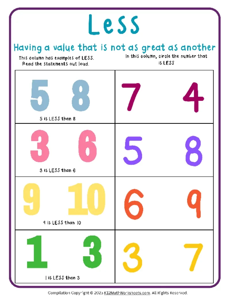 Free Printable Math Vocabulary Worksheets