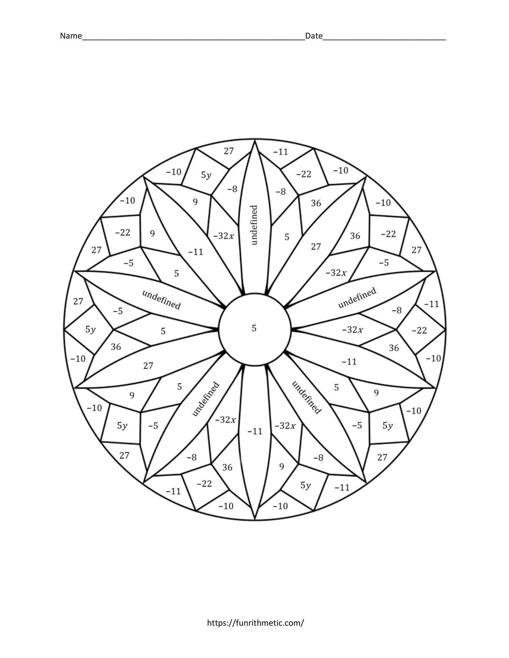 Matrix Multiplication Color By Number Funrithmetic