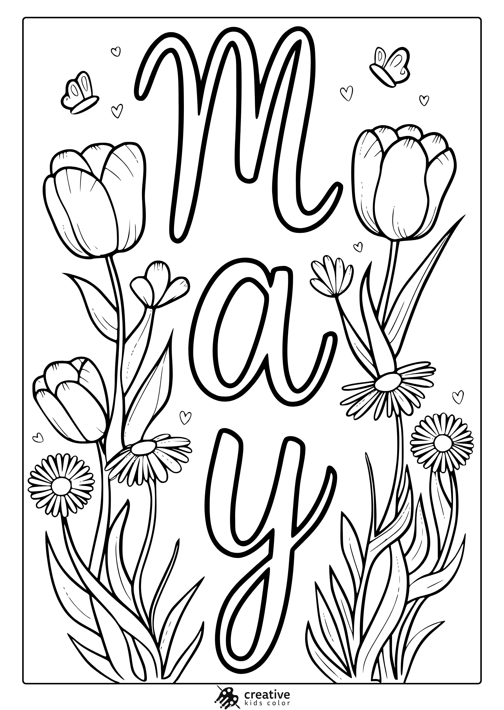 Free Printable May Coloring Sheets