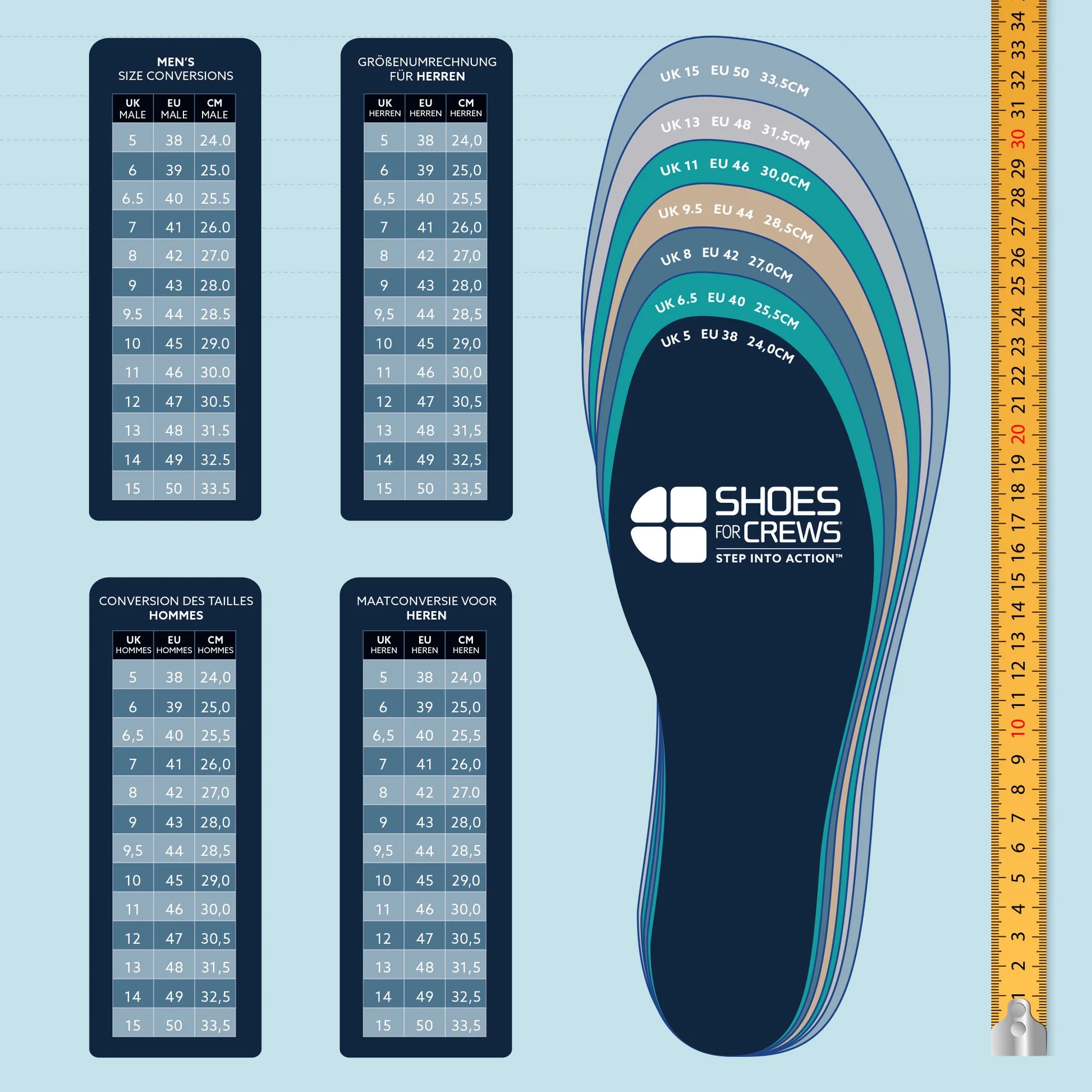 Men's Shoe Size Chart Printable Men's Shoe Size Chart Printable