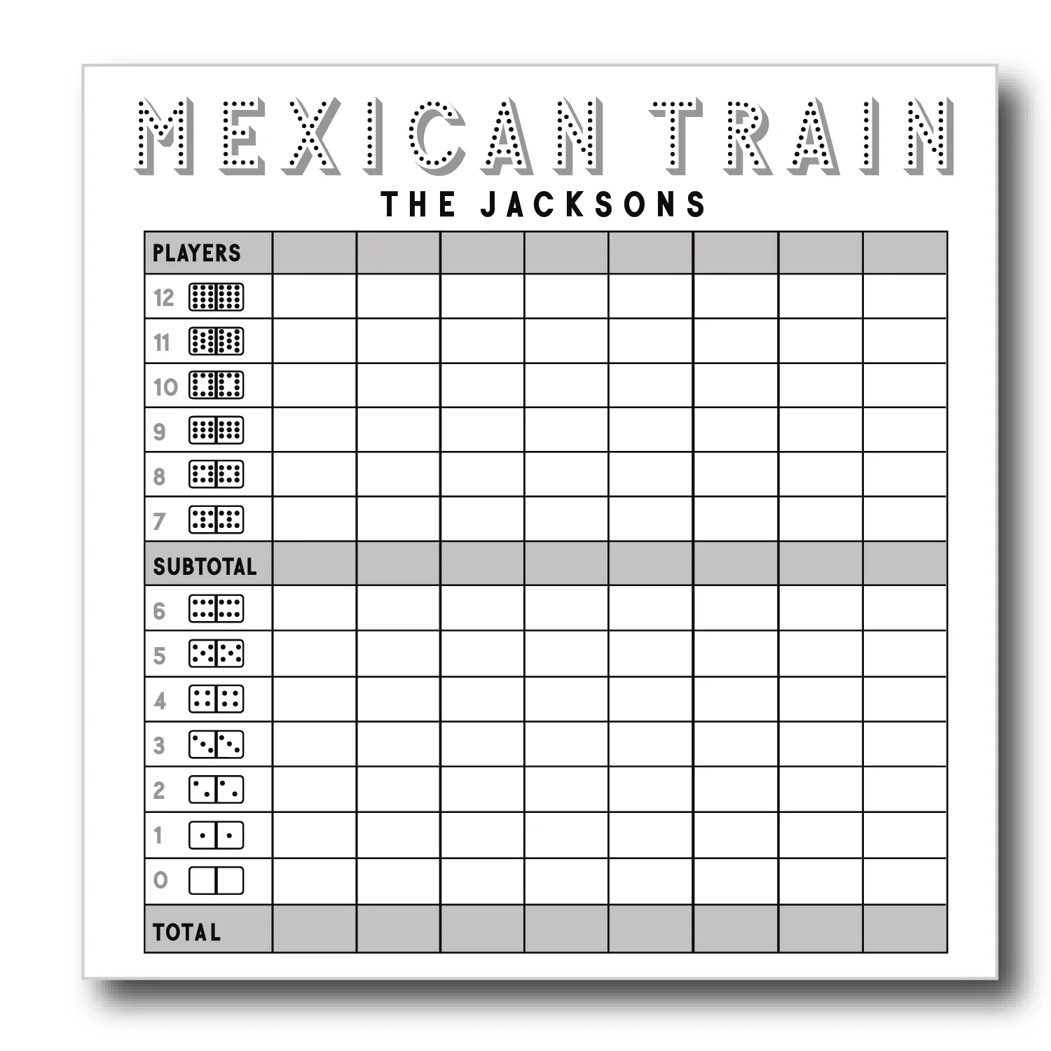 Mexican Train Notepad The Essential Market