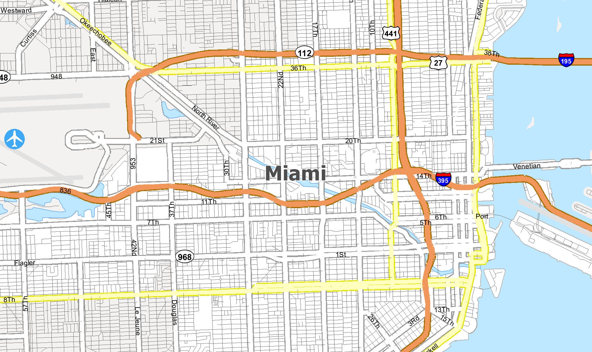 Miami Florida Map GIS Geography