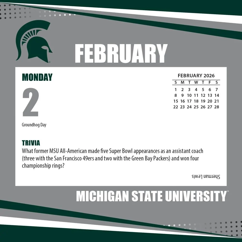 Michigan State Spartans 2026 Desk Calendar Calendars