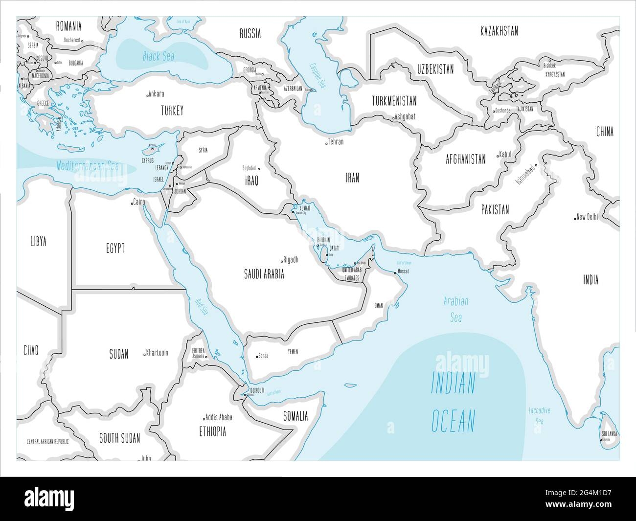 Middle East Printable Map