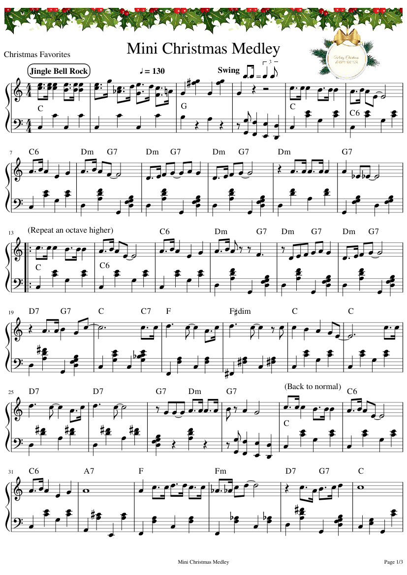 Free Printable Christmas Piano Sheet Music