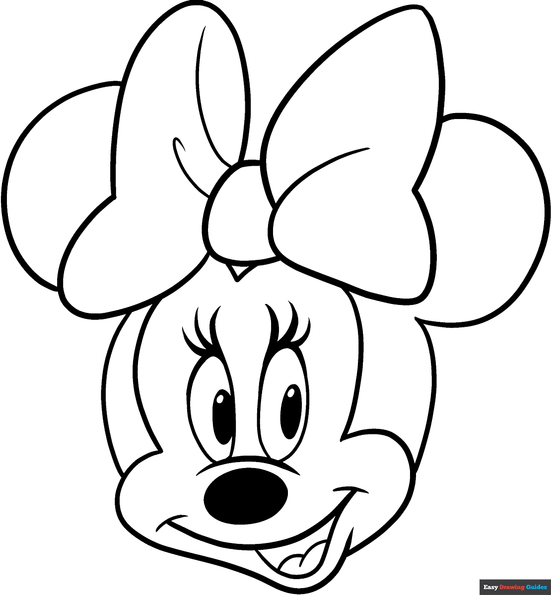 Minnie Mouse Coloring Page Easy Drawing Guides