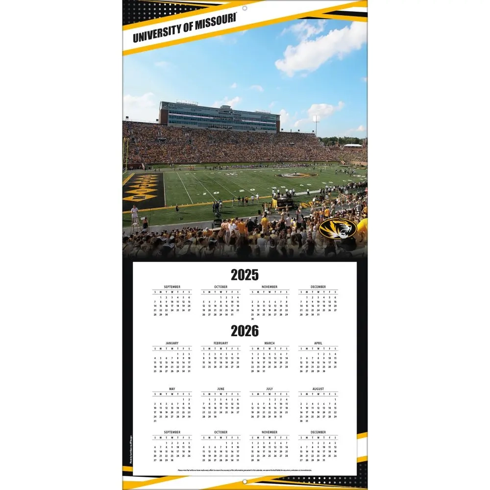 Missouri Tigers 2026 Wall Calendar Calendars