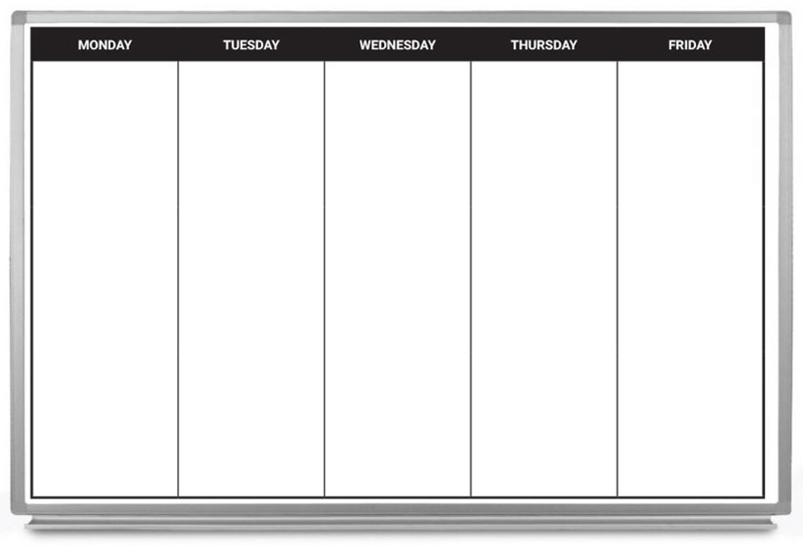 Printable Monday Through Friday Calendar