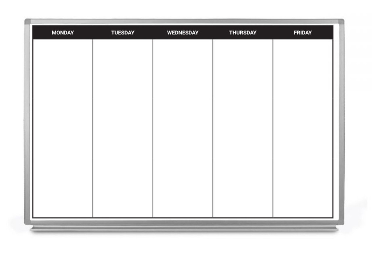 Monday Friday Week Calendar Dry Erase Scheduling Whiteboard