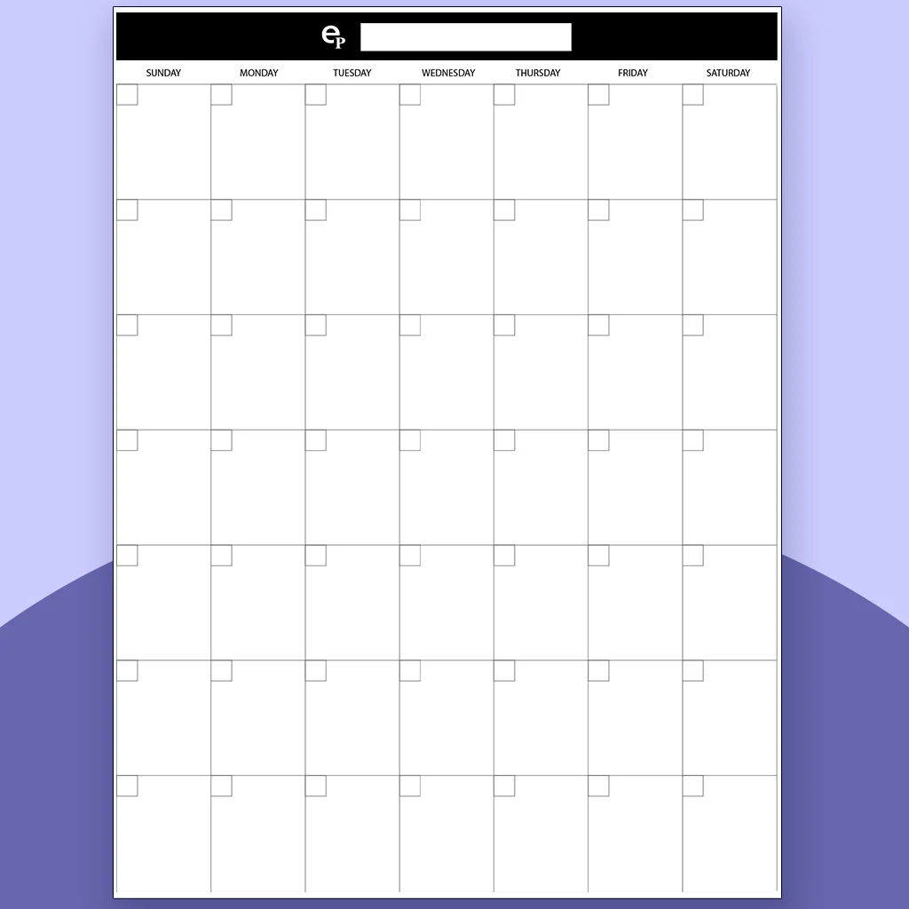 Monthly Calendar Template Supernote Templates