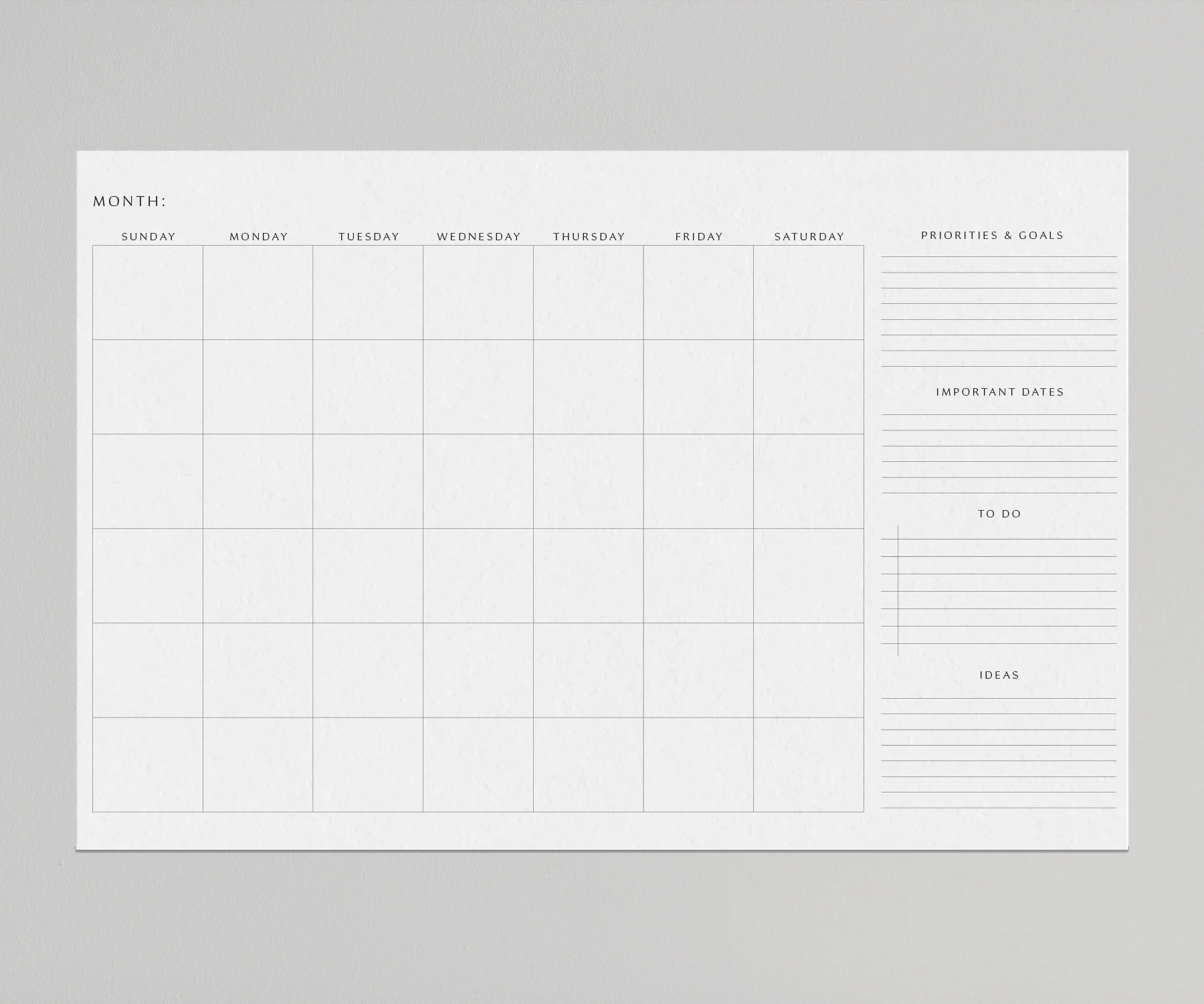 Printable Table Calendar Printable Table Calendar