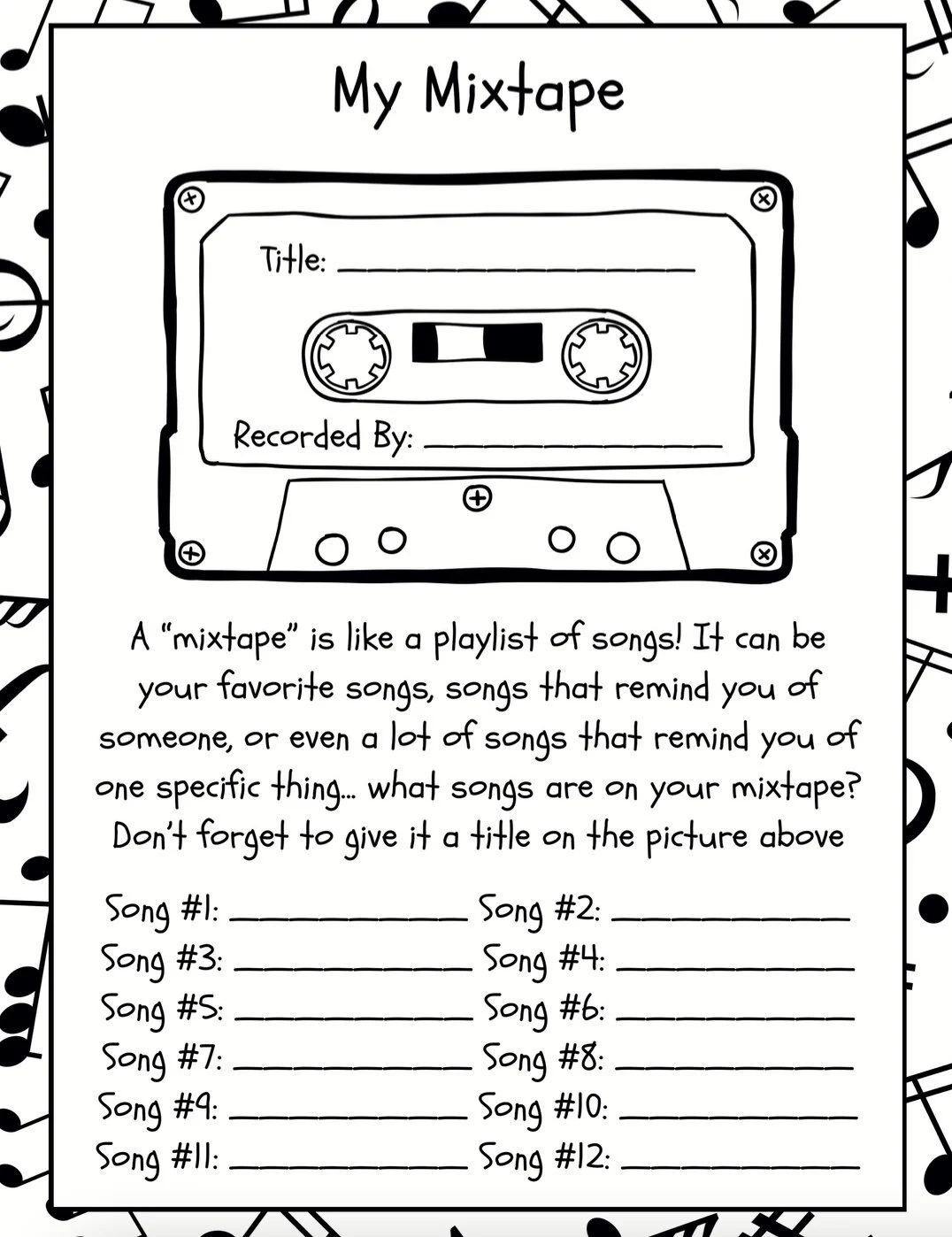My Mixtape Worksheet Music Therapy For Kids Creative Therapeutic Emotional Expression Mindfulness Coping Playlist Building Etsy My Mixtape Worksheet Music Therapy For Kids Creative Therapeutic Emotional Expression Mindfulness Coping Playlist Building Etsy