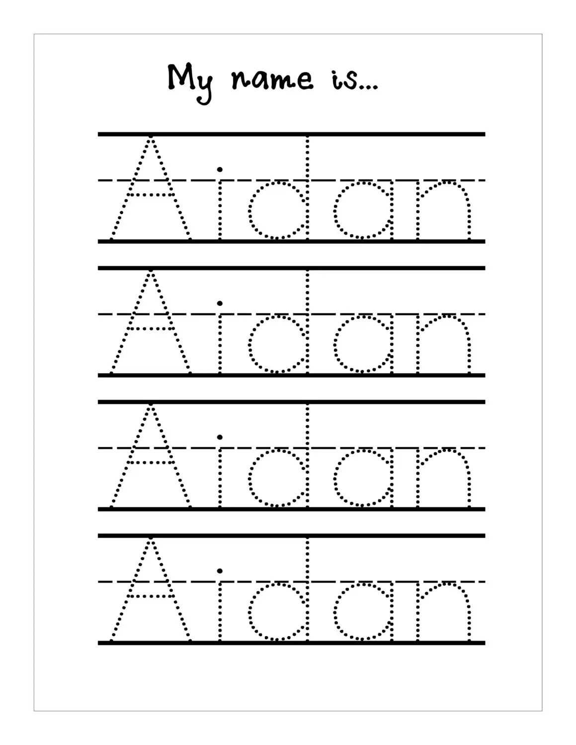 Printable Free Name Tracing Worksheets