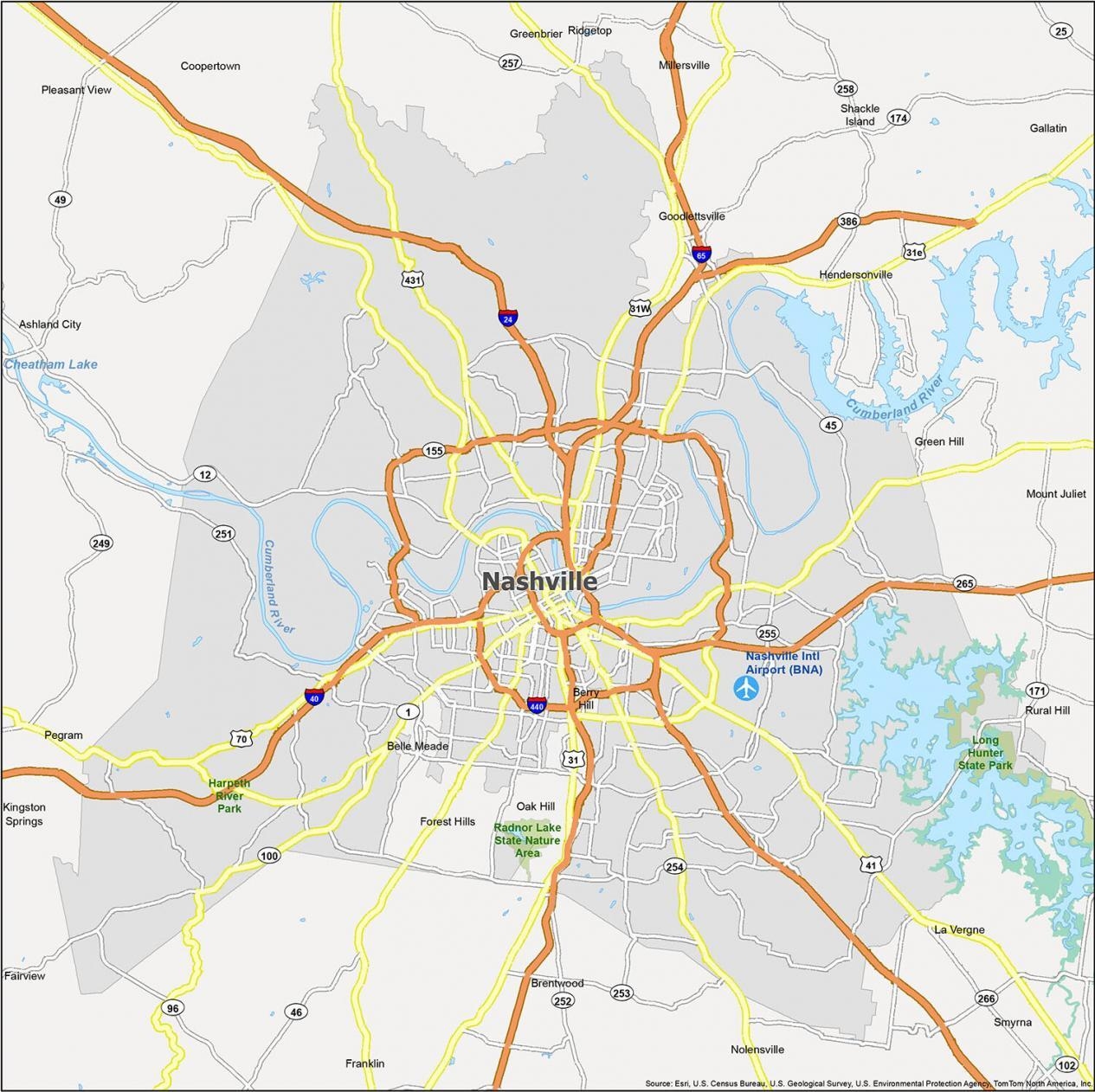 Nashville Map Tennessee GIS Geography Nashville Map Tennessee GIS Geography