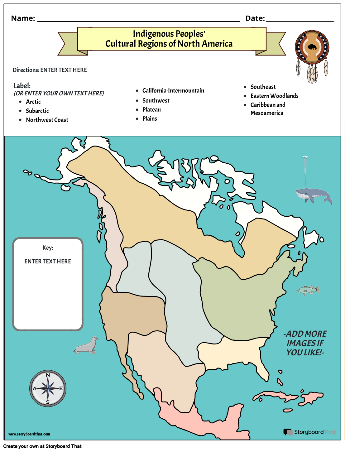 Native American Cultural Regions Storyboard By Worksheet templates