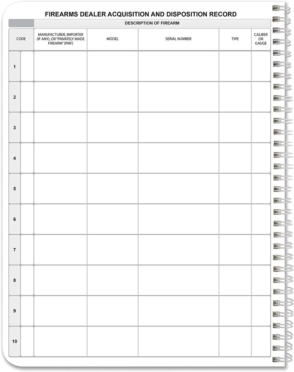 NEW Gun Log Book Firearms Acquisition And Disposition Record Book 100 Pages USA EBay NEW Gun Log Book Firearms Acquisition And Disposition Record Book 100 Pages USA EBay