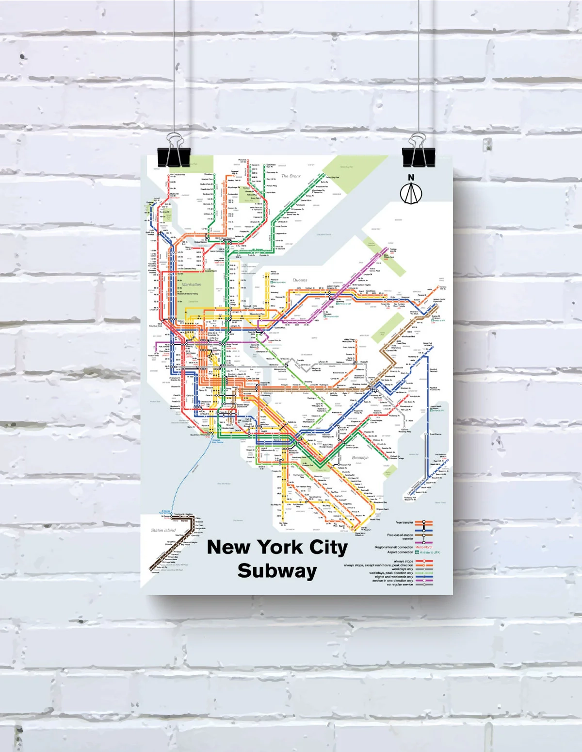 New York City Subway Map Print