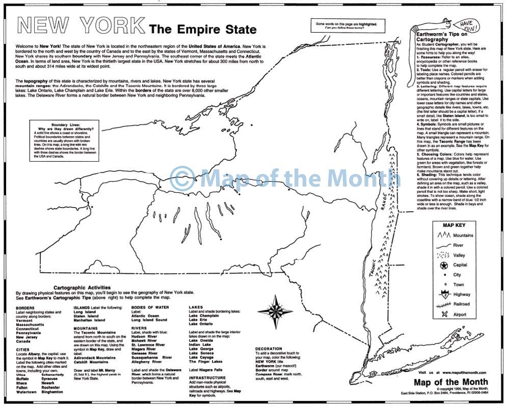 New York State Map Printable
