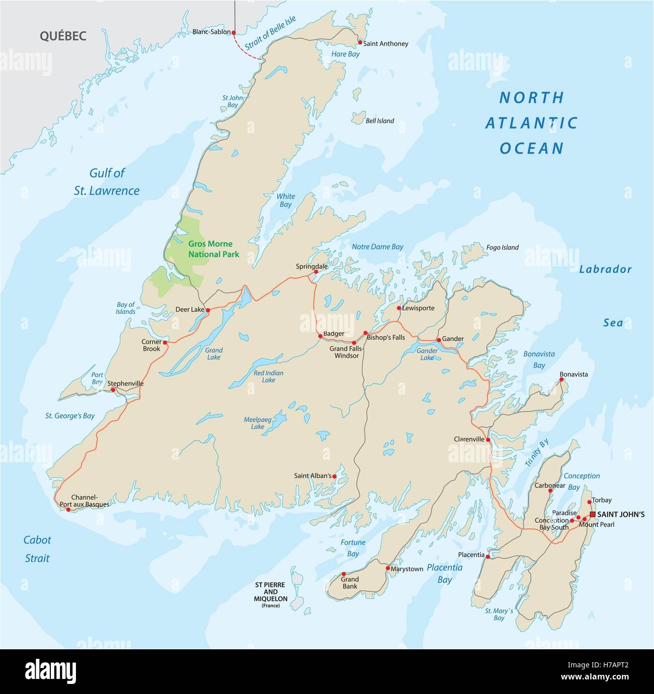 Free Printable Map Of Newfoundland