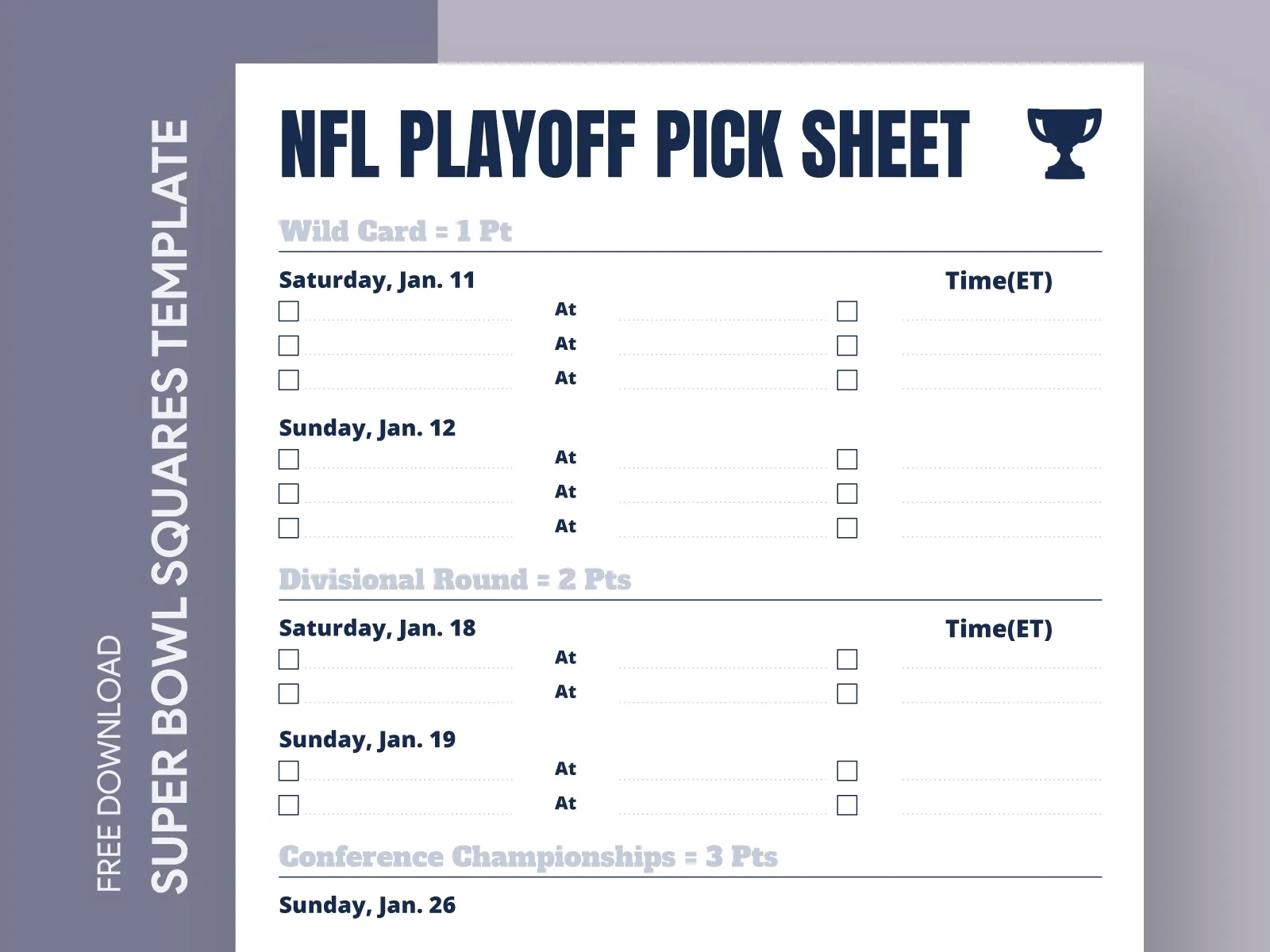 Nfl Weekly Pick Sheets Printable