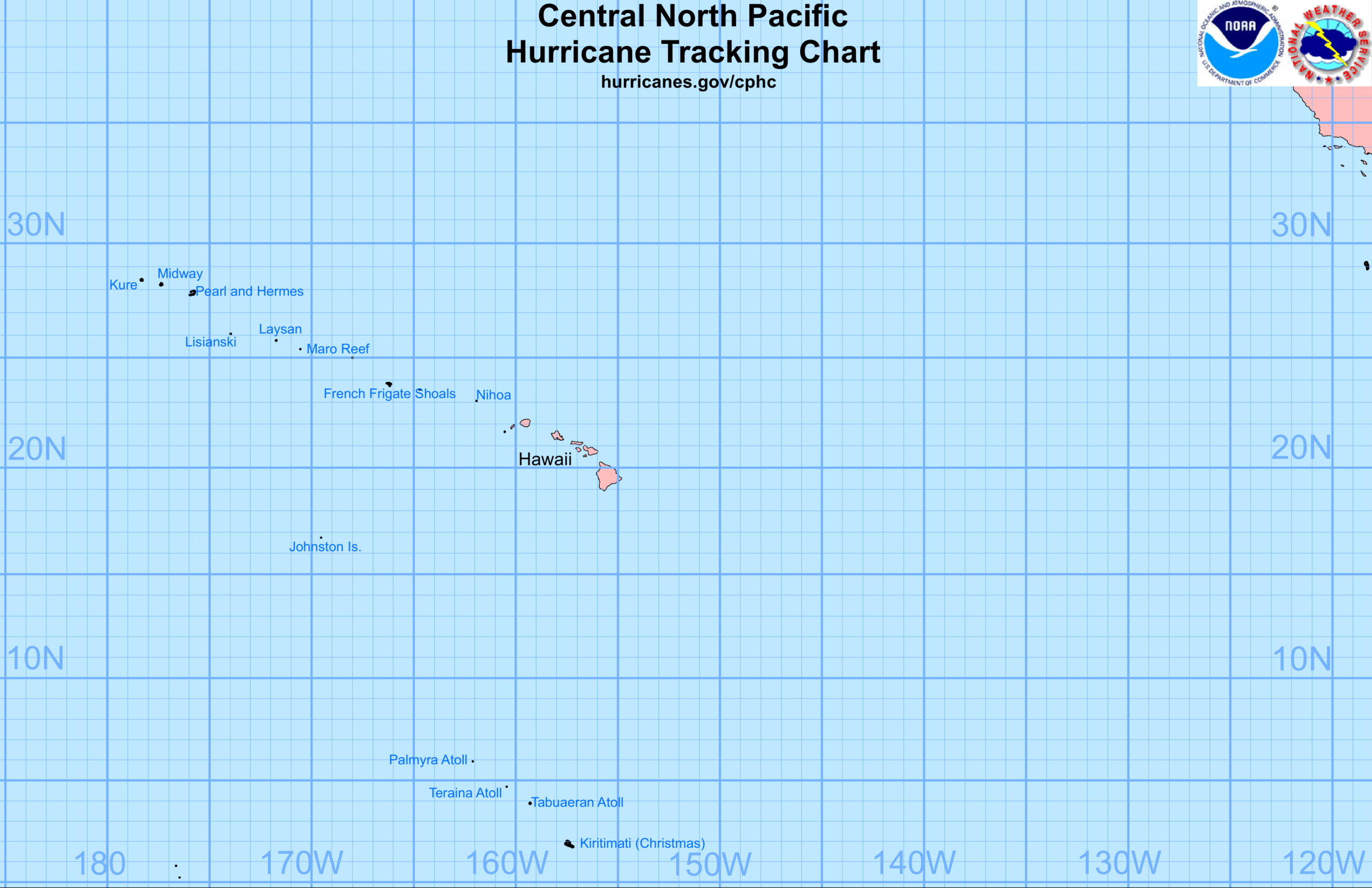 NHC And CPHC Blank Tracking Charts