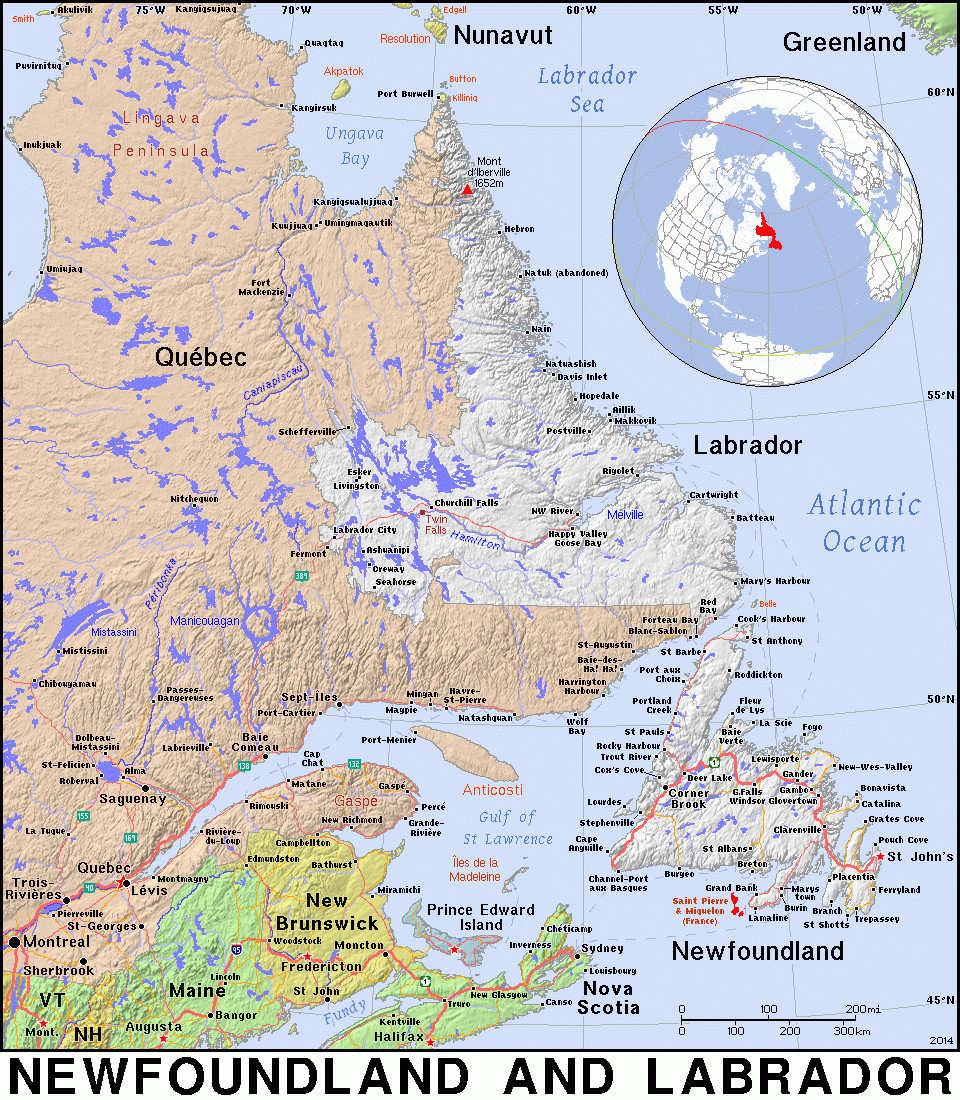 NL Newfoundland And Labrador Public Domain Maps By PAT The Free Open Source Portable Atlas