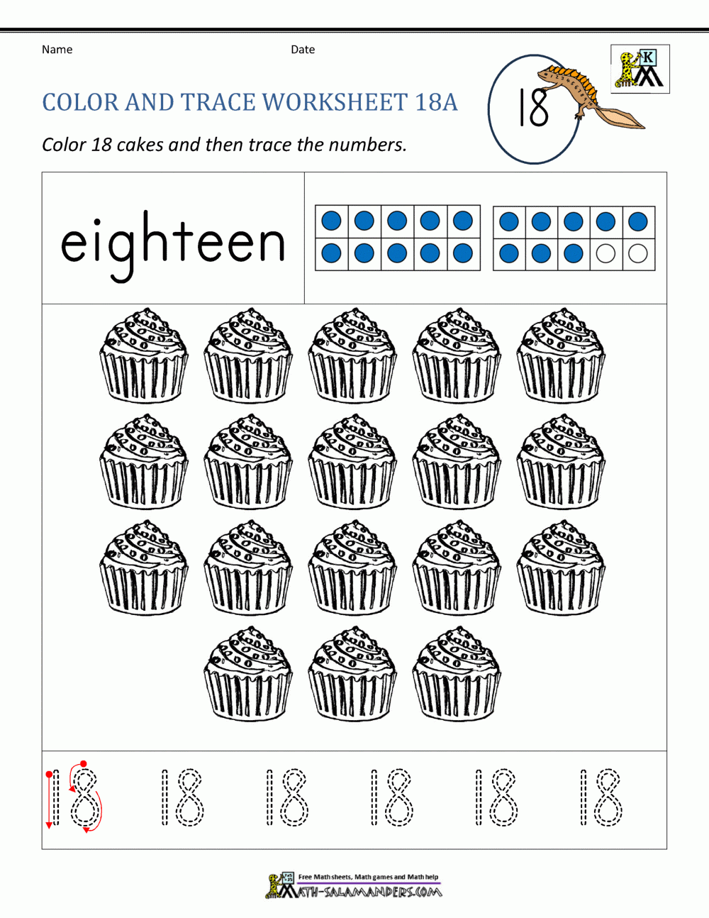 Printable Number 18 Worksheets Printable Number 18 Worksheets