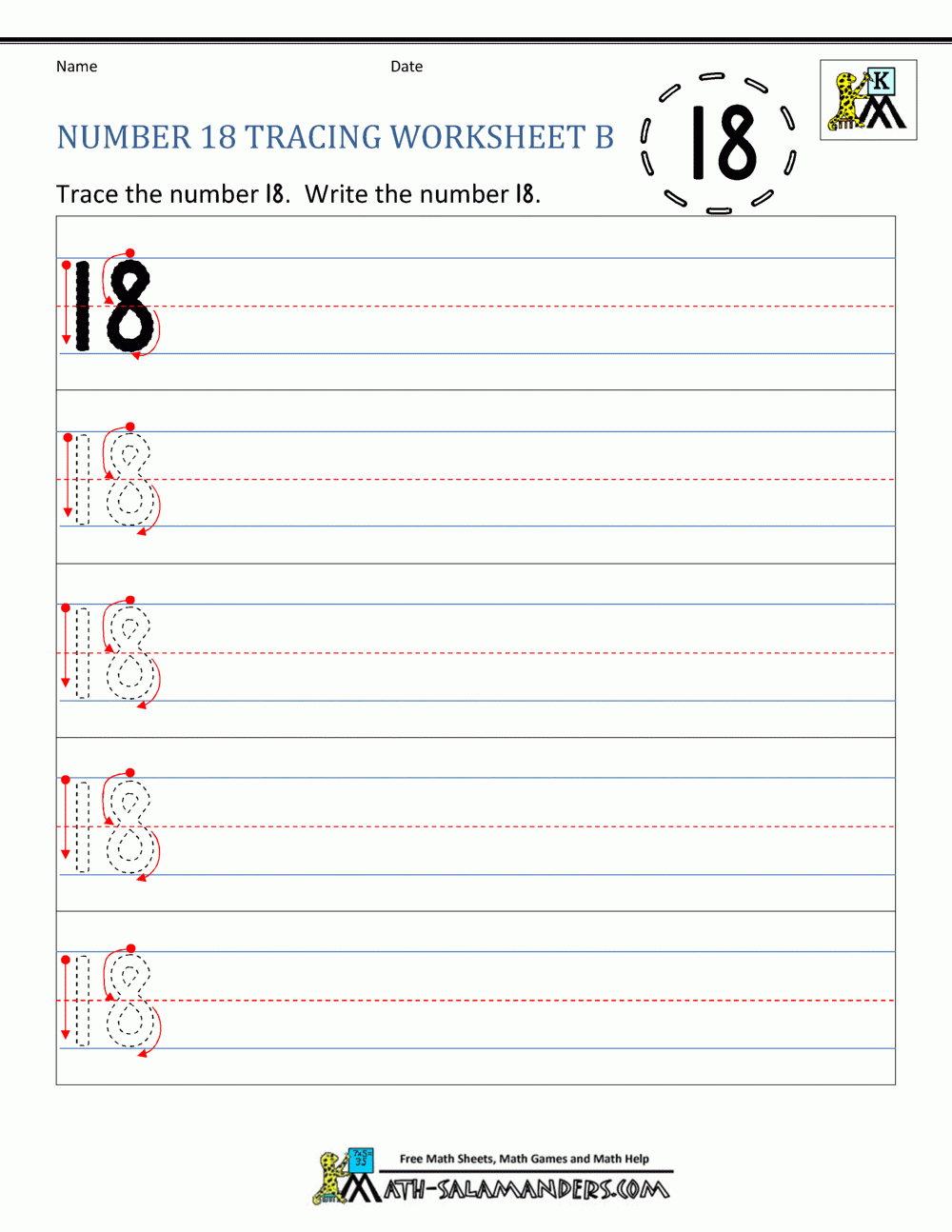 Number 18 Worksheets For Preschool Number 18 Worksheets For Preschool
