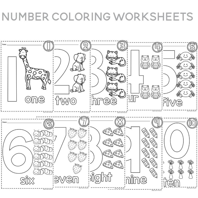 Printable Learning Numbers Worksheets