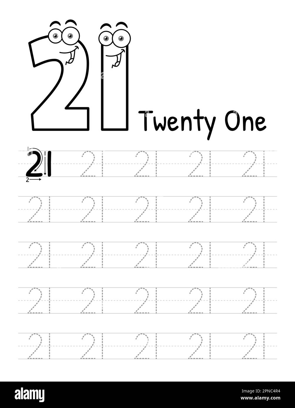 Number Tracing Interior For Kids Children Writing Worksheet 