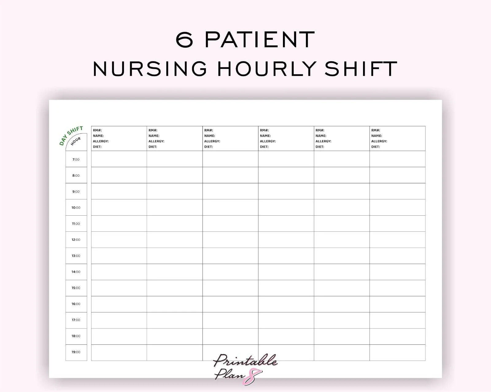 Nurse Shift Planner 6 Patient Medication Schedule printable Template Etsy Nurse Shift Planner 6 Patient Medication Schedule printable Template Etsy
