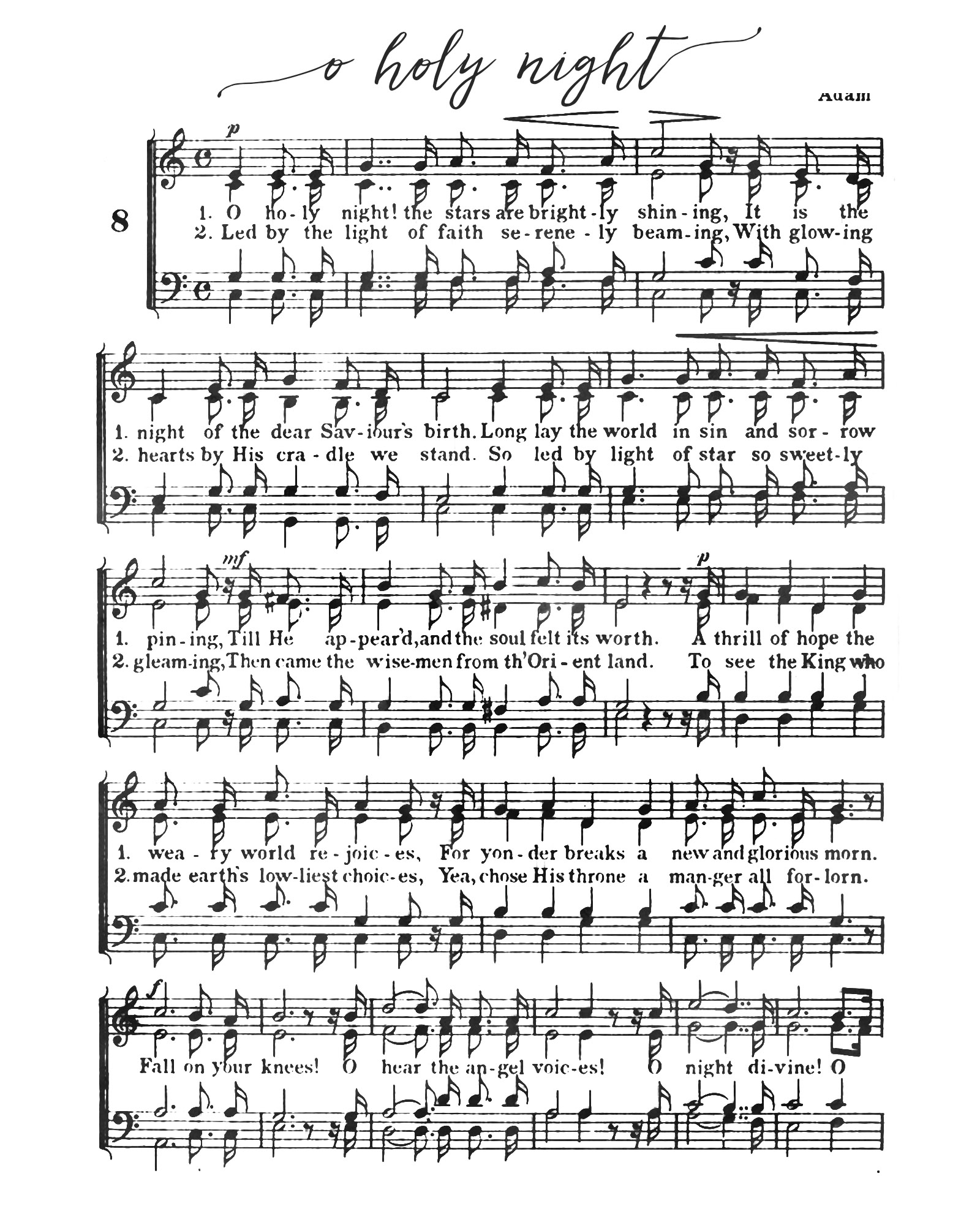 O Holy Night Printable Sheet Music