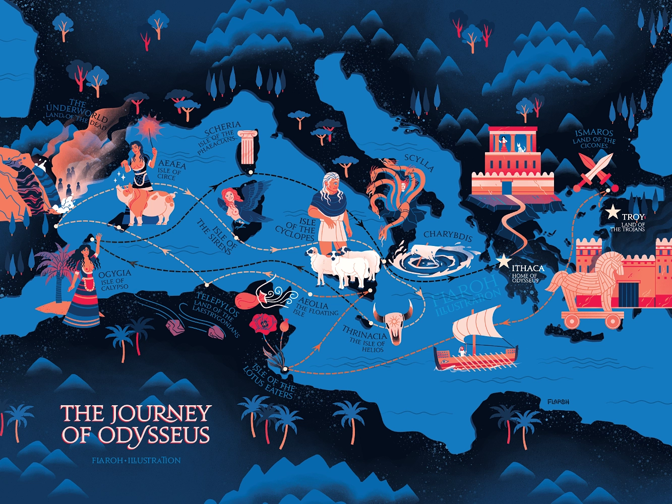 Printable Map Of Odysseus Journey