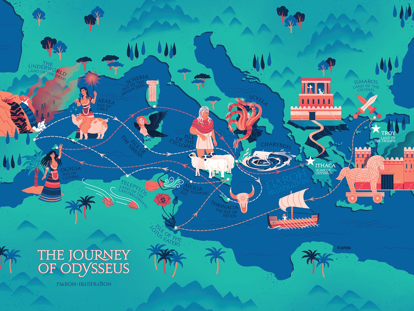 Odyssey Map Flaroh Illustration