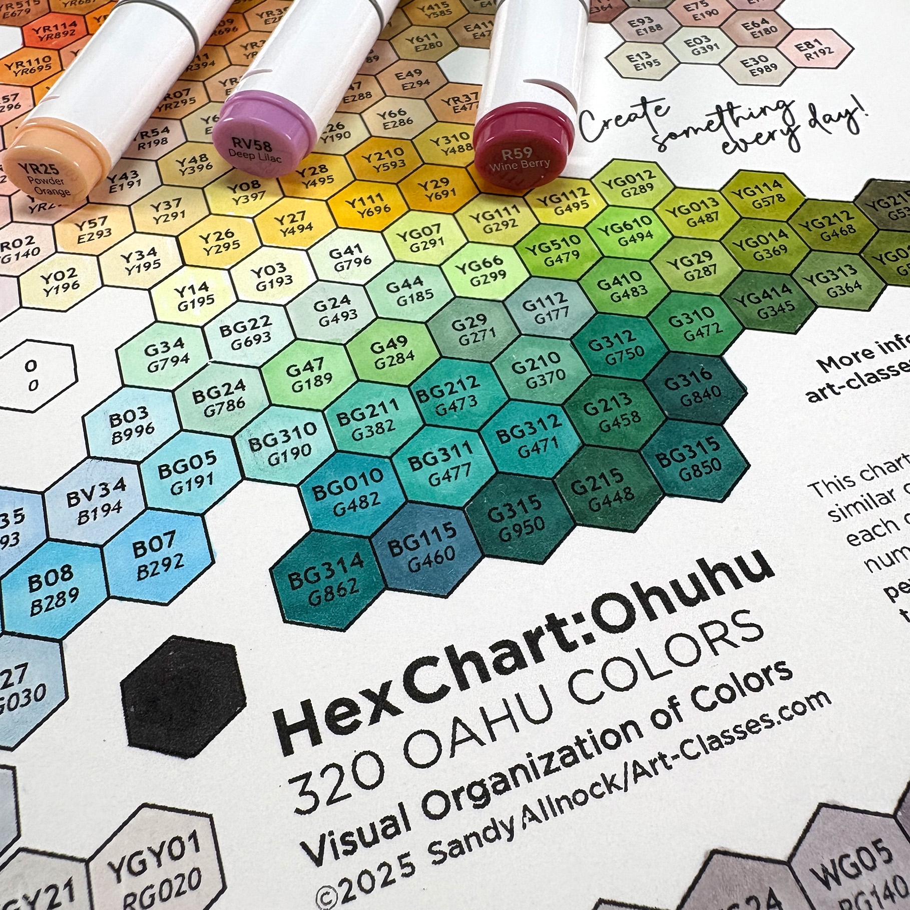Ohuhu Hex Chart Free Printable