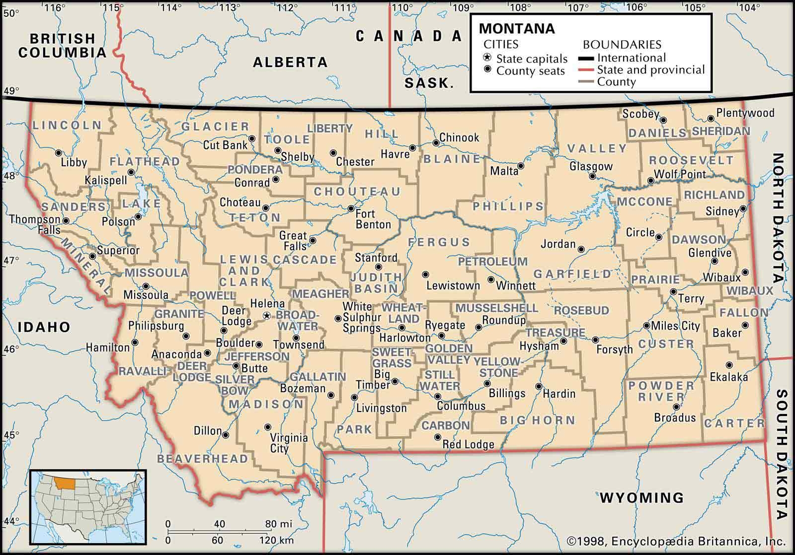 Printable Map Of Montana Counties