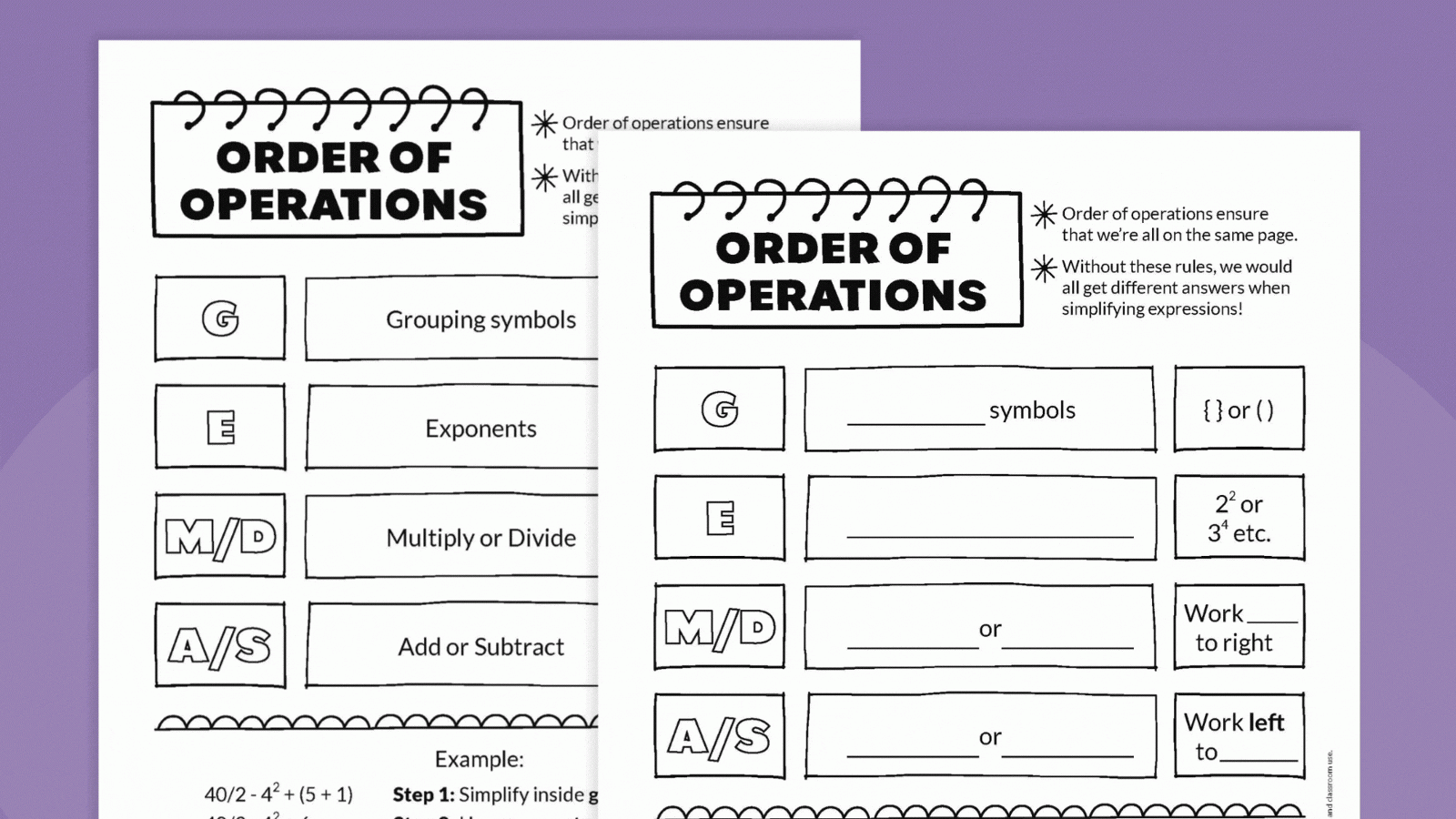 Order Of Operations Worksheet Bundle Free Printables 
