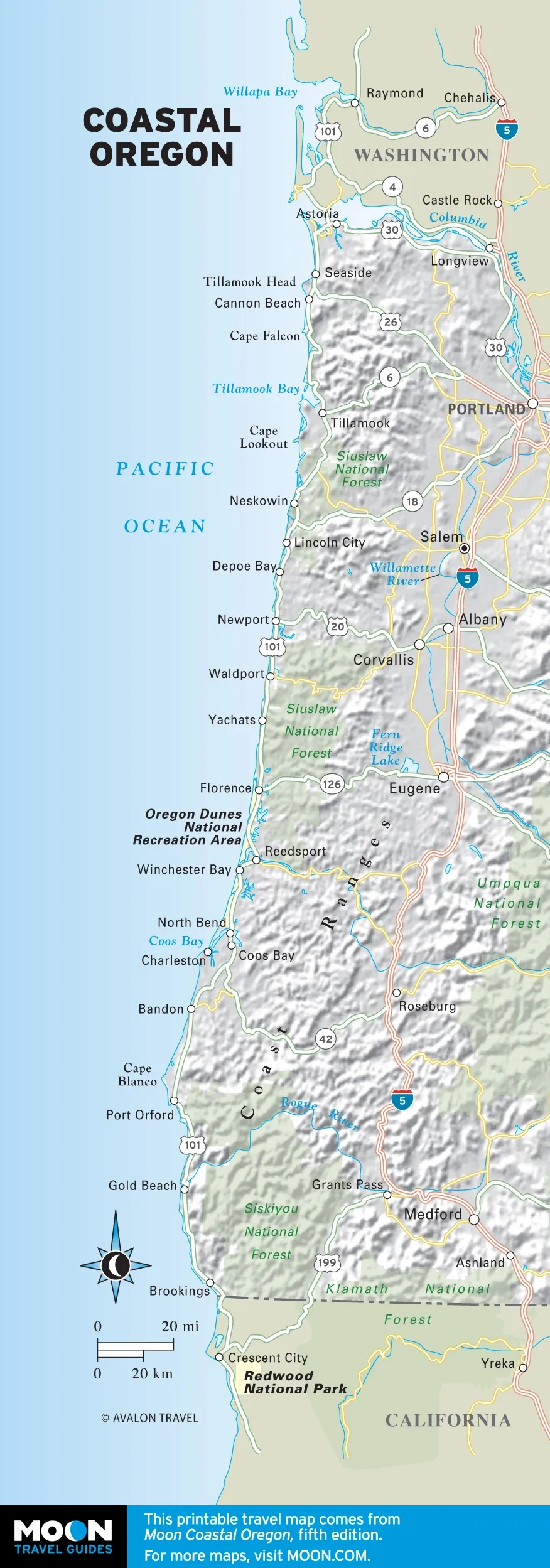 Printable Map Of Oregon Coast
