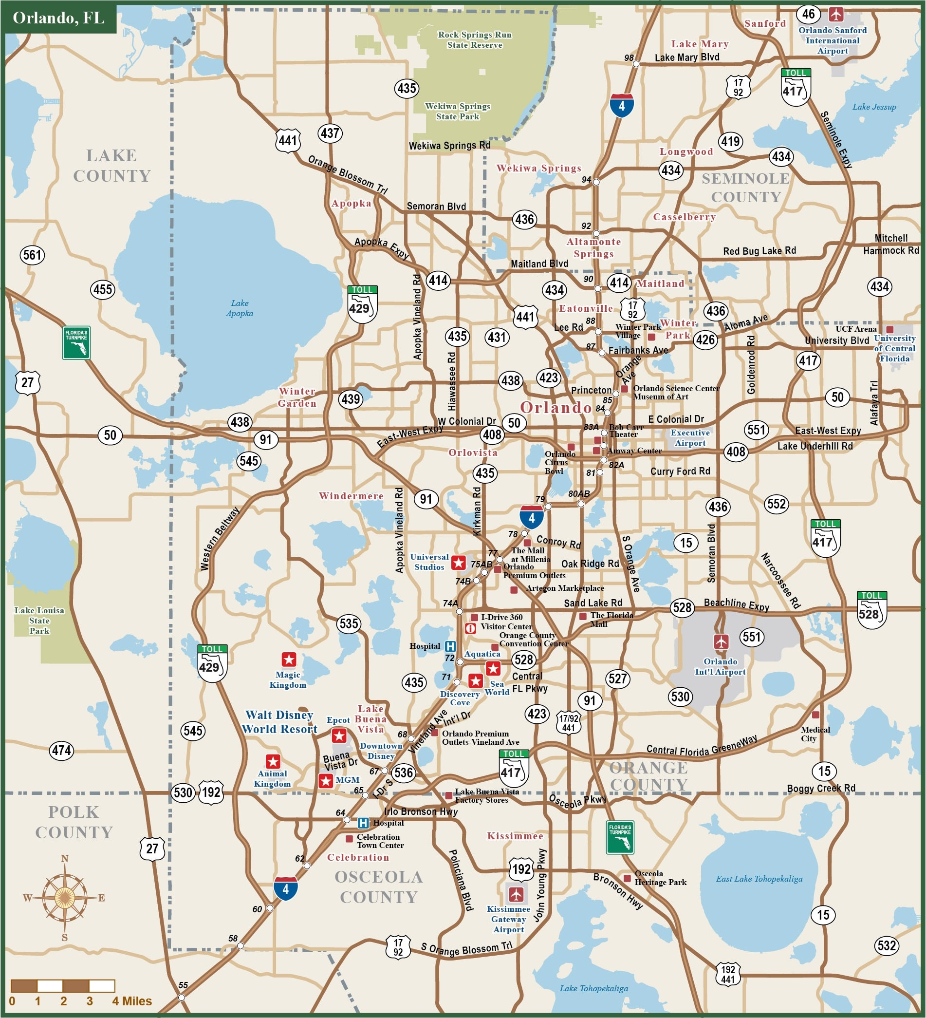 Printable Orlando Map