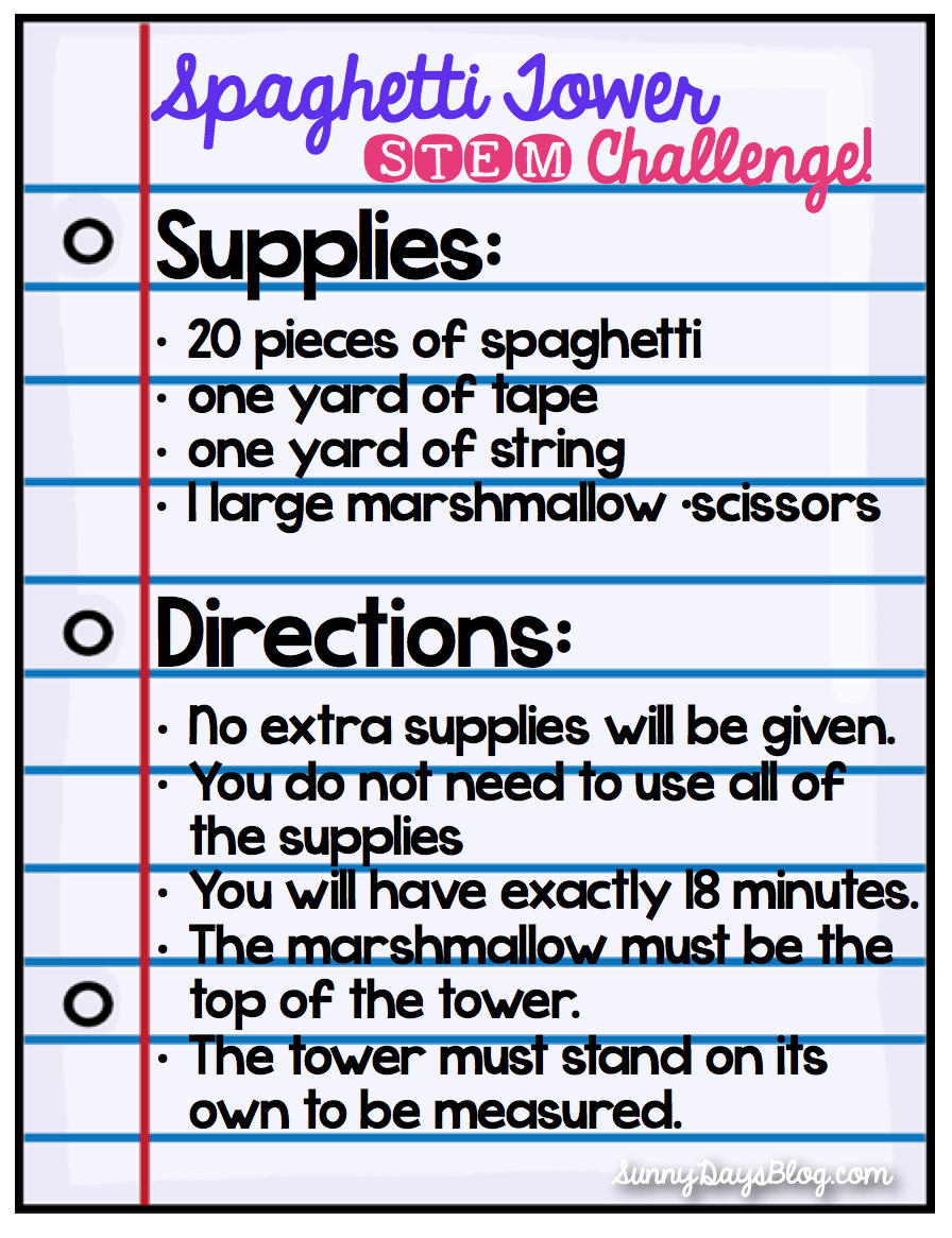 Our First STEM Challenge Sunny Days In Second Grade Our First STEM Challenge Sunny Days In Second Grade