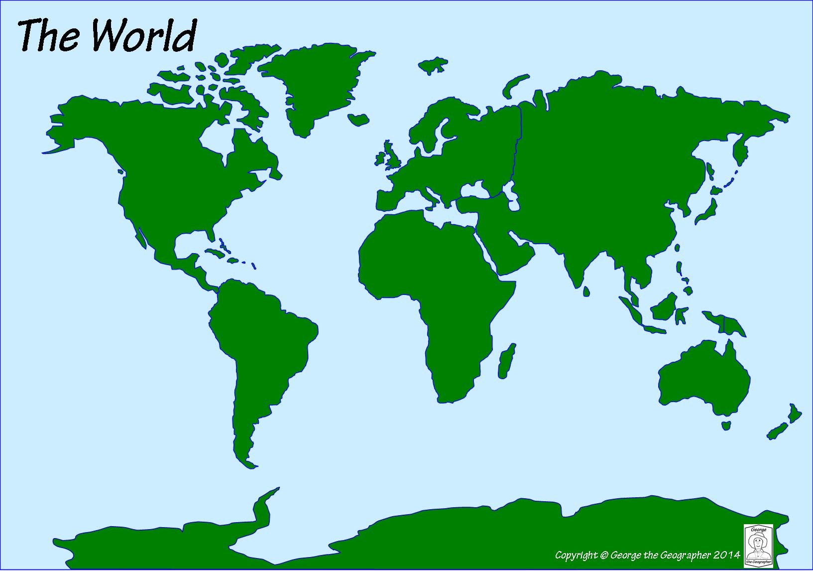 Physical Map Of World Printable