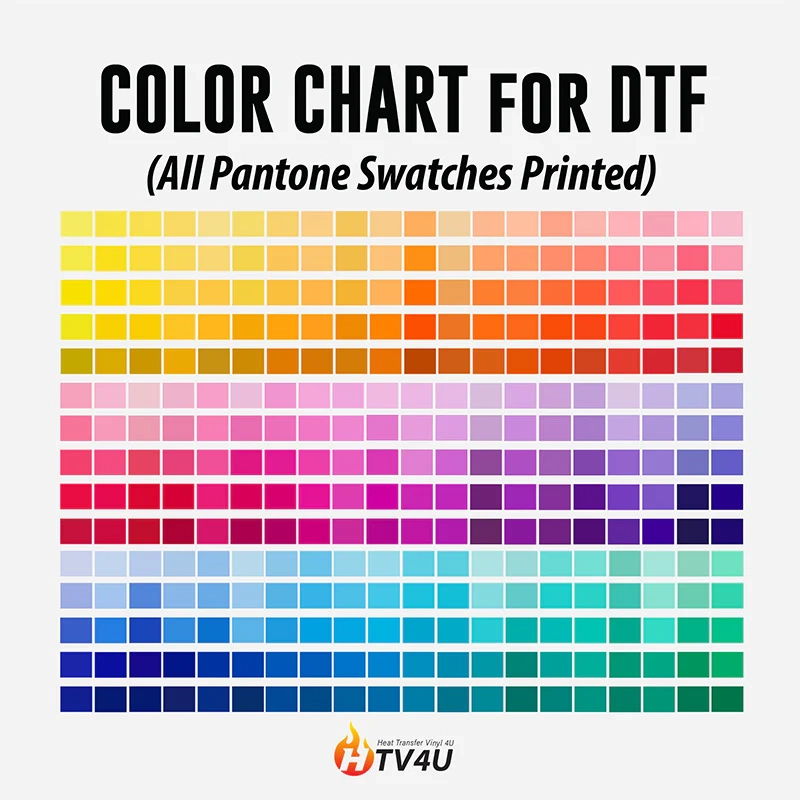 Pantone Color Chart 22 X 60 For DTF Custom Transfers HEAT TRANSFER VINYL 4U